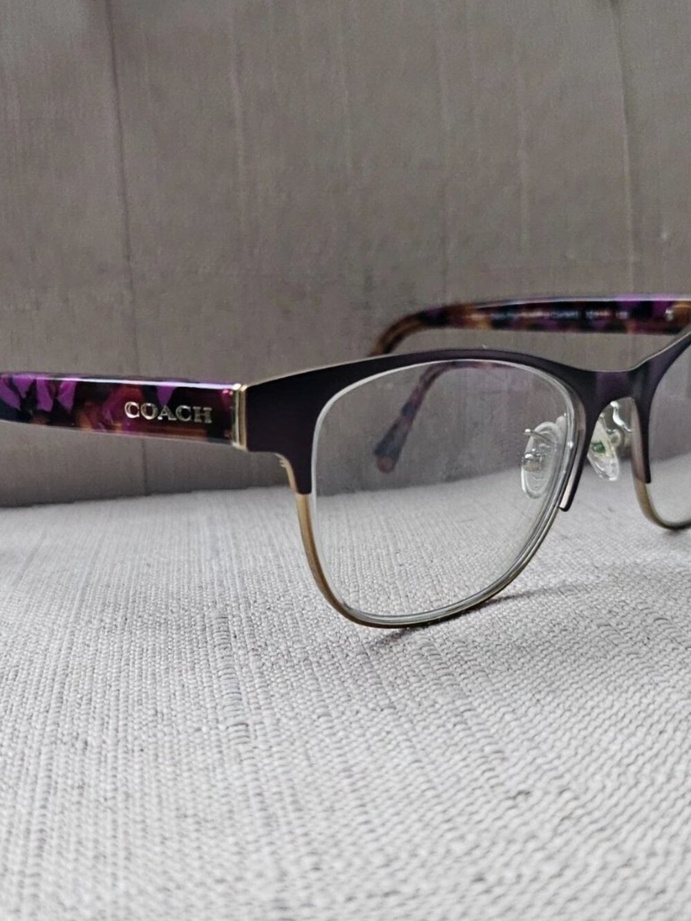 Coach Women Eyeglasses Frame Satin Prple Gold/Prple Confetti Eyewear Glasses - Picture 5 of 12